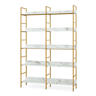 Estante Noskik 5 níveis metal 180x120x30cm DouradoEfeito mármore branco en.casa