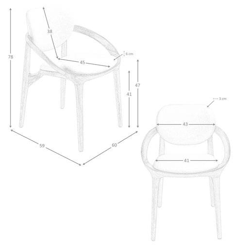 Cadeira estofada em tecido branco cru com pés nogueira - modelo 4254