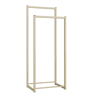 Percheiro Holtalen 2 varas de metal 100x40x30 cm - cor camelo en.casa