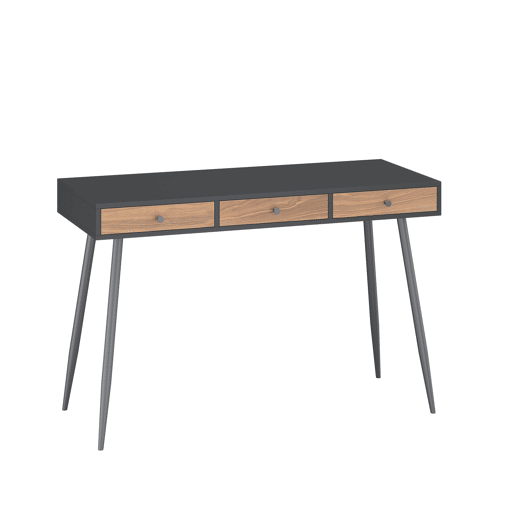 Secretária Tumba com 3 gavetas 115x48x76cm PretoEfeito Nogueira en.casa Secretária Tumba com 3 gavetas 115x48x76cm PretoEfeito Nogueira en.casa