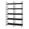 Estante Noskik 5 níveis metal 180x120x30cm Efeito mármore preto en.casa