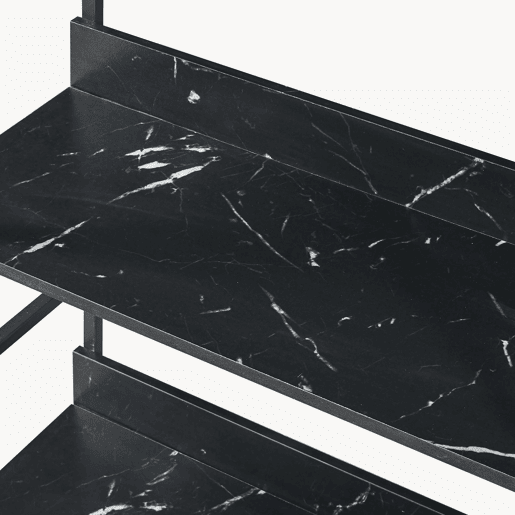 Estante Noskik 5 níveis metal 180x120x30cm Efeito mármore preto en.casa Estante Noskik 5 níveis metal 180x120x30cm Efeito mármore preto en.casa