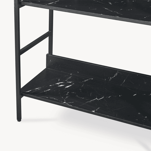 Estante Noskik 5 níveis metal 180x120x30cm Efeito mármore preto en.casa Estante Noskik 5 níveis metal 180x120x30cm Efeito mármore preto en.casa