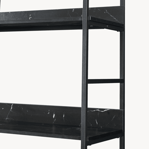 Estante Noskik 5 níveis metal 180x120x30cm Efeito mármore preto en.casa Estante Noskik 5 níveis metal 180x120x30cm Efeito mármore preto en.casa