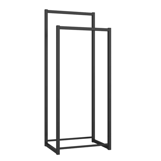 Percheiro Holtalen 2 varas de metal 100x40x30 cm - preto en.casa
