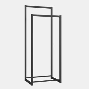 Percheiro Holtalen 2 varas de metal 100x40x30 cm - preto en.casa