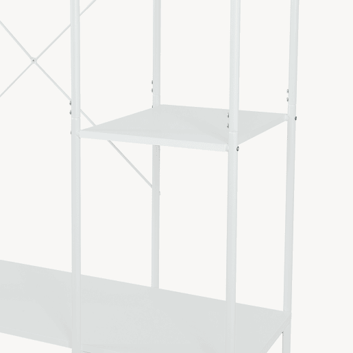 Roupeiro aberto Verdfjorg Varão 5 compartimentos 200x110x40cm metal Branco en.casa Roupeiro aberto Verdfjorg Varão 5 compartimentos 200x110x40cm metal Branco en.casa