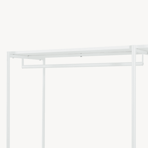 Roupeiro aberto Verdfjorg Varão 5 compartimentos 200x110x40cm metal Branco en.casa Roupeiro aberto Verdfjorg Varão 5 compartimentos 200x110x40cm metal Branco en.casa