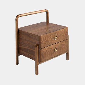 Mesa de cabeceira nogueira 2 gavetas 56x44x60 cm