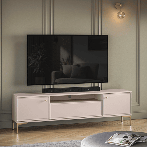 Móvel de televisão de 3 portas Sélène Cachemire Móvel de televisão de 3 portas Sélène Cachemire