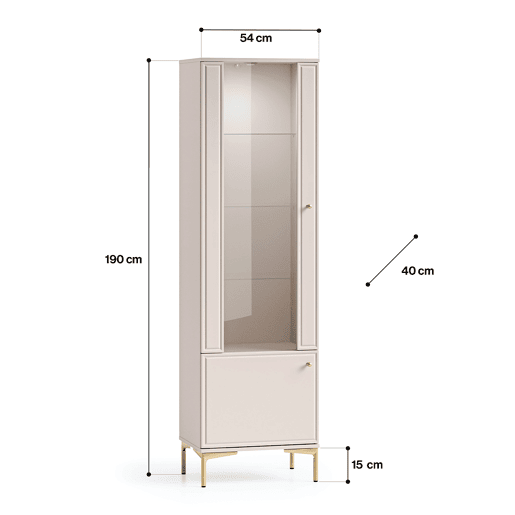 Vitrine de 2 portas Sélène Cachemire