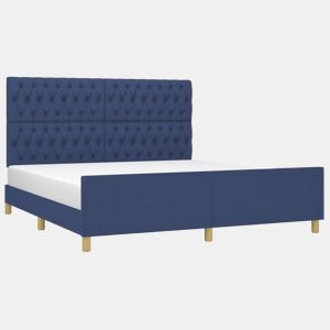 Estrutura De Cama De Casal Simple - 180x200 cm tecido azul