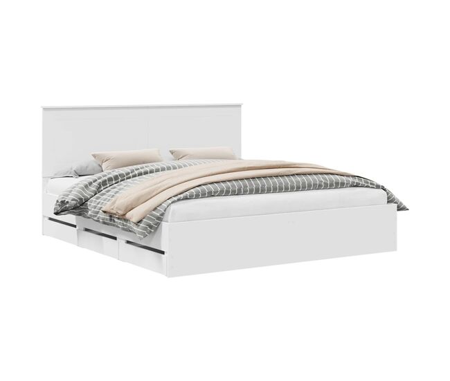 Estructura de cama doble matrimonial con cajón 180 x 200 cm madera ingenieril