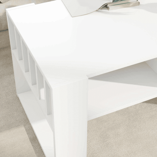Mesa de Centro, Mesa baixa, Branco 92 x 49,5 x 45 cm Madeira processada Mesa de Centro, Mesa baixa, Branco 92 x 49,5 x 45 cm Madeira processada