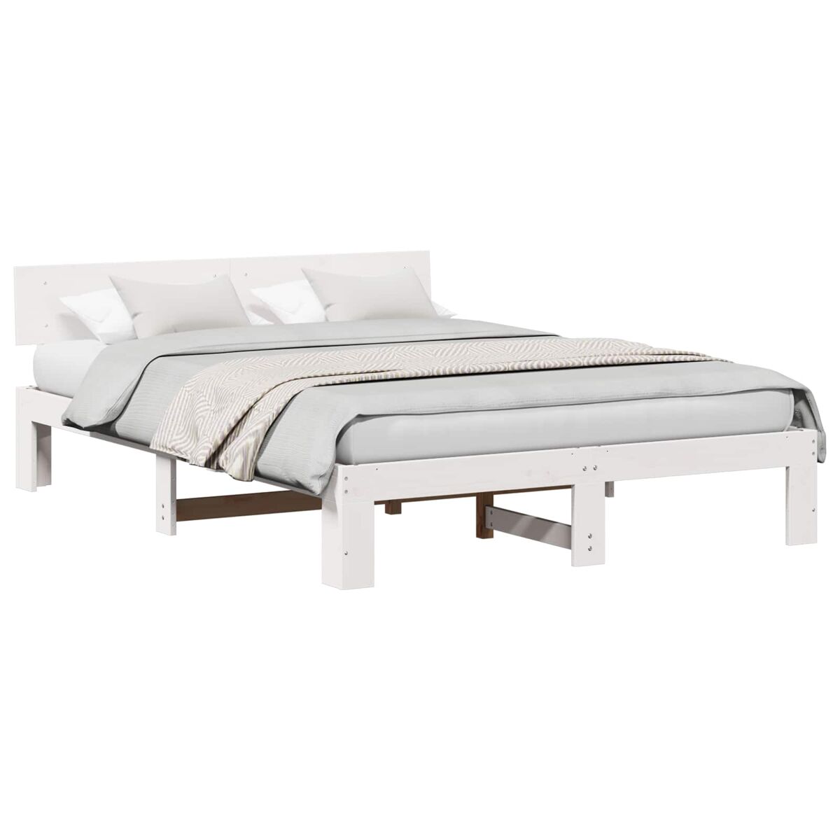 Estructura de cama doble matrimonial - 150 x 200 cm madera de pino macizo
