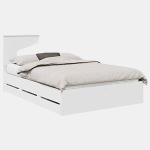 Estrutura De Cama De Casal Moderno - Branco 160 x 200 cm Madeira de Engenharia