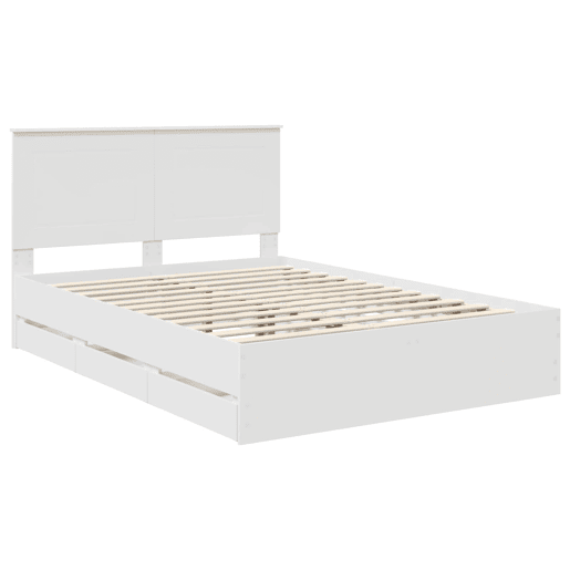 Estrutura De Cama De Casal Moderno - Branco 160 x 200 cm Madeira de Engenharia