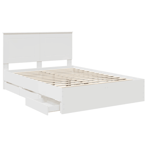 Estrutura De Cama De Casal Moderno - Branco 160 x 200 cm Madeira de Engenharia
