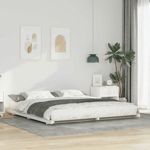 Estrutura de Cama de casal simple de chão Branco 180 x 210 cm Estrutura de Cama de casal simple de chão Branco 180 x 210 cm