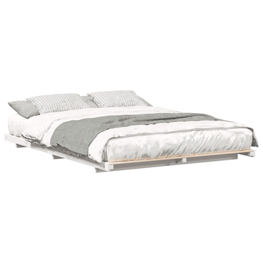 Estrutura de Cama de casal simple de chão simples e minimalista - Branco 160 x 220 cm Estrutura de Cama de casal simple de chão simples e minimalista - Branco 160 x 220 cm