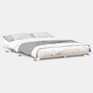 Estrutura de Cama de casal simple de chão simples e minimalista - Branco 160 x 220 cm