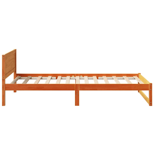 Estrutura de cama de solteiro moderno com cabeceira - Marrom Cera 90 x 190 cm Estrutura de cama de solteiro moderno com cabeceira - Marrom Cera 90 x 190 cm