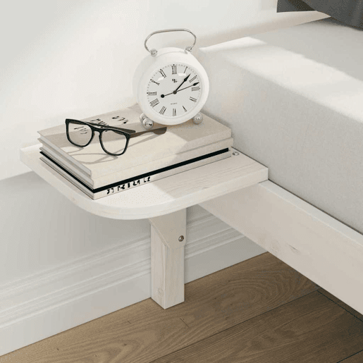 Estrutura de Cama de casal moderno com Mesas Laterais Branco 180 x 220 cm Estrutura de Cama de casal moderno com Mesas Laterais Branco 180 x 220 cm