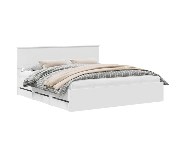 Estructura de cama doble matrimonial con cajón 180 x 200 cm madera ingenieril