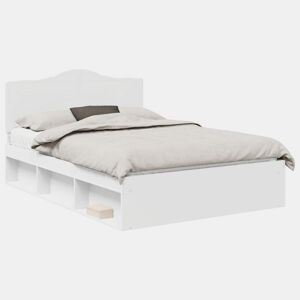 Estrutura da Cama de casal simple com cabeceira Branco 160 x 200 cm