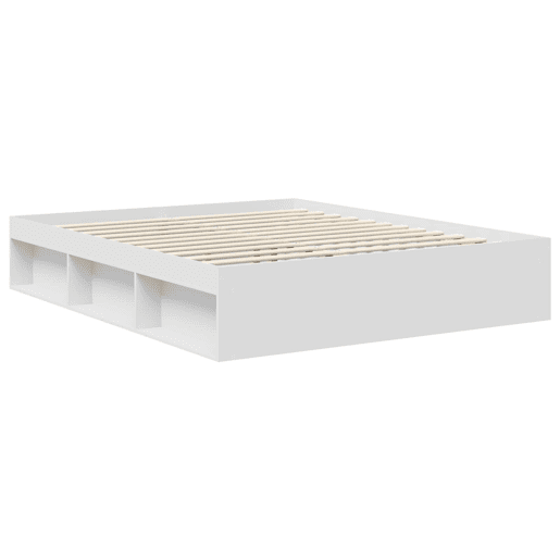 Estrutura da Cama de casal simple com cabeceira Branco 160 x 200 cm Estrutura da Cama de casal simple com cabeceira Branco 160 x 200 cm