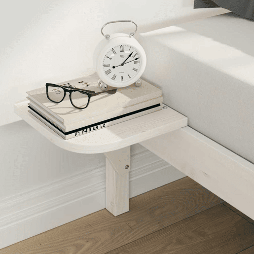 Estrutura de Cama de casal moderno com Mesas Laterais Branco 200 x 220 cm Estrutura de Cama de casal moderno com Mesas Laterais Branco 200 x 220 cm