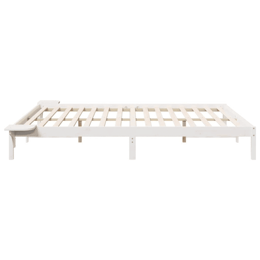 Estrutura de Cama de casal moderno com Mesas Laterais Branco 200 x 220 cm Estrutura de Cama de casal moderno com Mesas Laterais Branco 200 x 220 cm