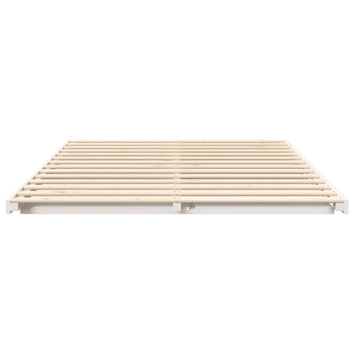 Estrutura de Cama de casal simple de chão simples e minimalista - Branco 160 x 210 cm Estrutura de Cama de casal simple de chão simples e minimalista - Branco 160 x 210 cm