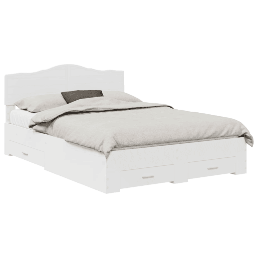 Estrutura De Cama De Casal Moderno - Branco 160 x 200 cm Madeira processada