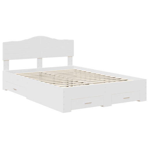 Estrutura De Cama De Casal Moderno - Branco 160 x 200 cm Madeira processada