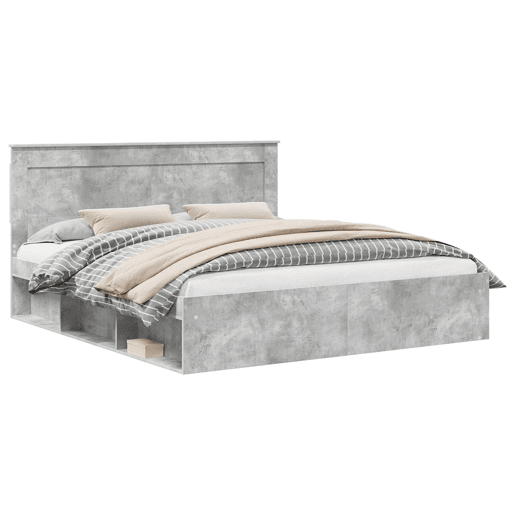 Estrutura de Cama de casal para adultos com cabeceira Concreto 180 x 200 cm