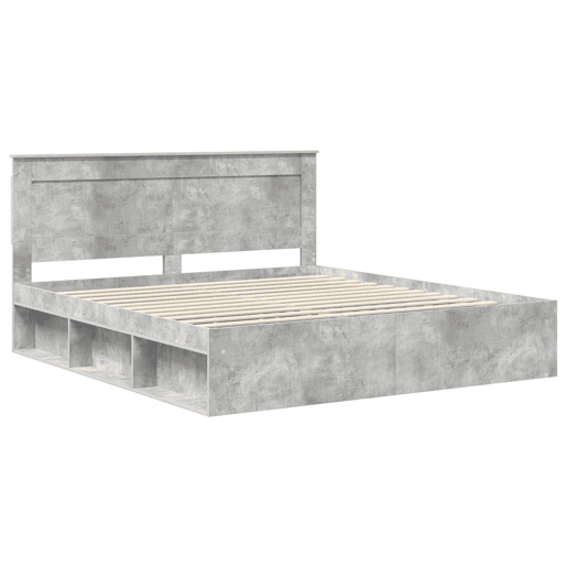 Estrutura de Cama de casal para adultos com cabeceira Concreto 180 x 200 cm