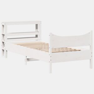 Estrutura de cama de solteiro para adultos c cabeceira 75x190 cm pinho maciço