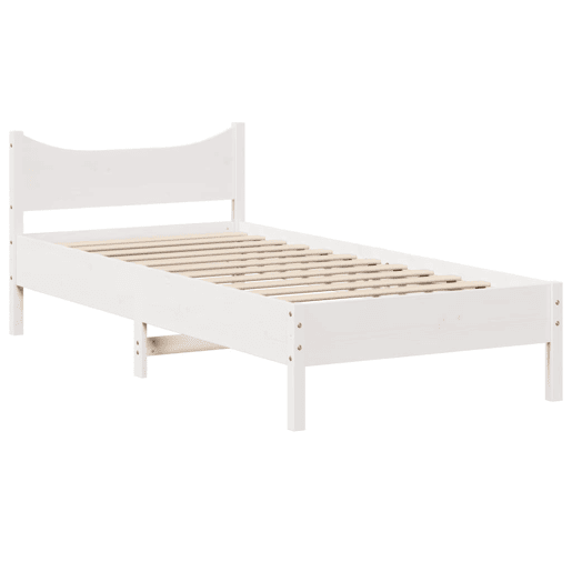 Estrutura de cama de solteiro para adultos c cabeceira 75x190 cm pinho maciço Estrutura de cama de solteiro para adultos c cabeceira 75x190 cm pinho maciço