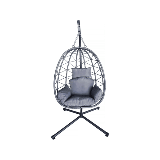 Cadeira Cosi para ovos em rotim - 99 x 92 x 194 cm - Cinzento