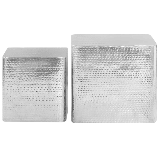 2pcs Mesas de Centro - Mesas baixas alumÃnio prateado 2pcs Mesas de Centro - Mesas baixas alumÃnio prateado