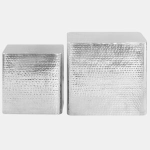 2pcs Mesas de Centro - Mesas baixas alumínio prateado