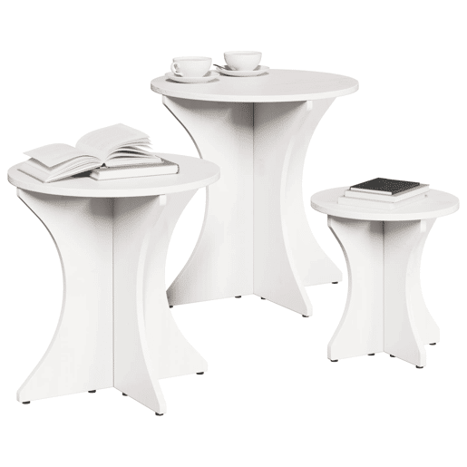 3 pcs Mesas de Centro - Mesas baixas Branco 3 pcs Mesas de Centro - Mesas baixas Branco