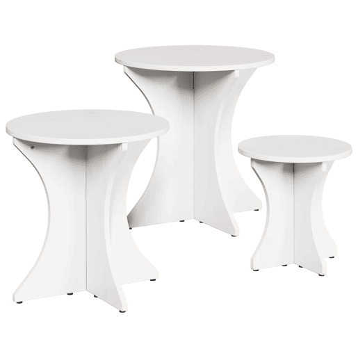 3 pcs Mesas de Centro - Mesas baixas Branco 3 pcs Mesas de Centro - Mesas baixas Branco