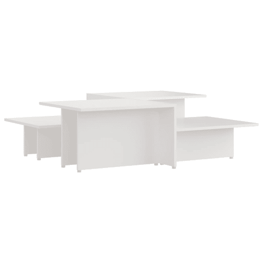2 pcs Mesas de Centro - Mesas baixas 111,5x50x33 cm madeira processada branco 2 pcs Mesas de Centro - Mesas baixas 111,5x50x33 cm madeira processada branco
