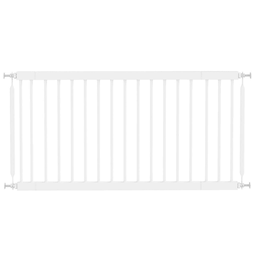 PawHut Barreira de Segurança Extensível para Cães Pequenos 67-93,5 cm, Altura 45 cm, para Portas e Escadas, Montagem por Pressão, 2 Extensões 714 cm, Branco