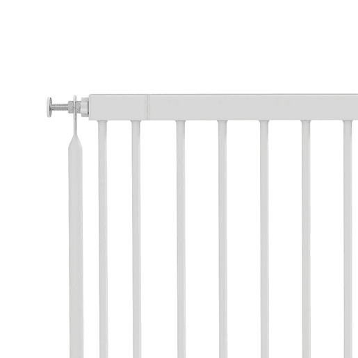 PawHut Barreira de Segurança Extensível para Cães Pequenos 67-93,5 cm, Altura 45 cm, para Portas e Escadas, Montagem por Pressão, 2 Extensões 714 cm, Branco