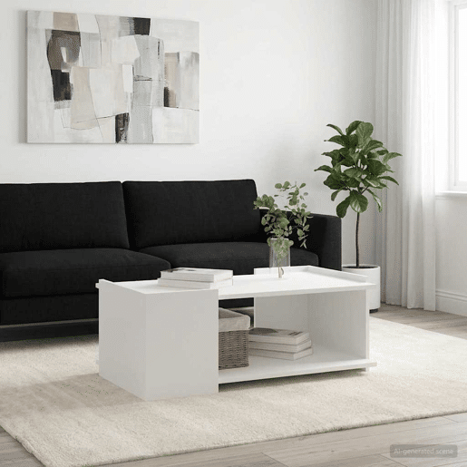 Mesa de Centro, Mesa baixa, Branco 90 x 50 x 33 cm Derivados de Madeira Mesa de Centro, Mesa baixa, Branco 90 x 50 x 33 cm Derivados de Madeira