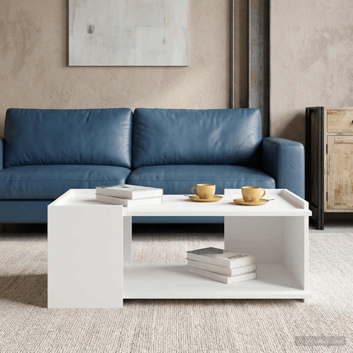Mesa de Centro, Mesa baixa, Branco 90 x 50 x 33 cm Derivados de Madeira Mesa de Centro, Mesa baixa, Branco 90 x 50 x 33 cm Derivados de Madeira