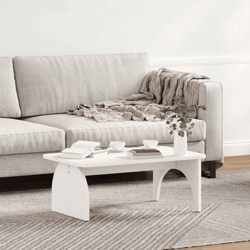Mesa de Centro, Mesa baixa, Branco 80 x 50 x 31 cm Madeira de pinho maciça Mesa de Centro, Mesa baixa, Branco 80 x 50 x 31 cm Madeira de pinho maciça
